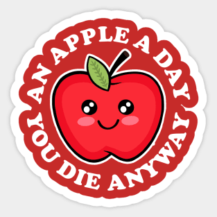 An Apple A Day Funny Sticker